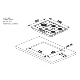 Cooktop Zurique Aço Inox 90cm - Debacco